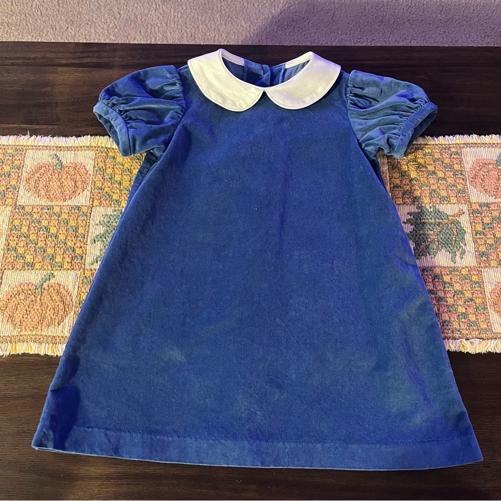 Vtg Funtasia too Blue Velvet collared dress